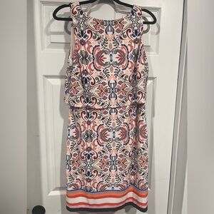 Vince Camuto Kaleidoscope Paisley Print Stretch Mini Dress Size 12 NWOT